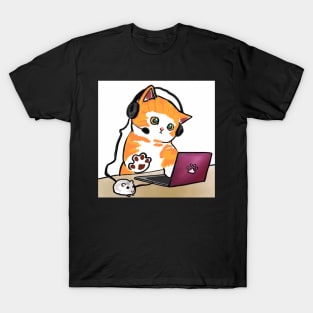 Work from home cat T-Shirt